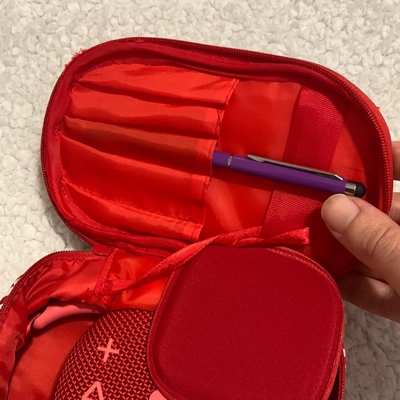 Red and White Striped Makeup Bag - Picture 12 of 17